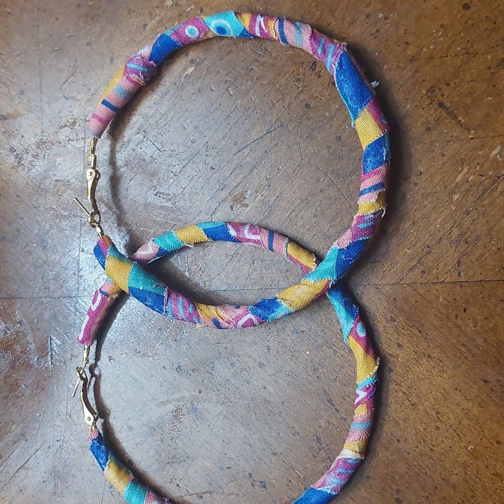 Handmade fabric earrings!!